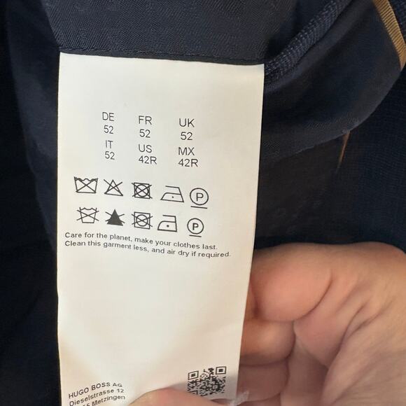 Boss Blue Two Button Suit Jacket Blazer 100% Virgin Wool Size 42R - Picture 6 of 7